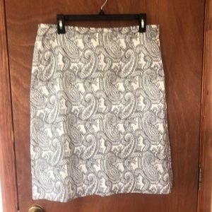 Brooks Brothers Black & White Paisley Pencil Skirt